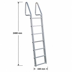 Aliumininės kopėtėlės lieptui 7 pakopų, 2480 mm