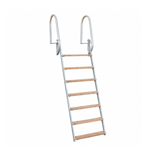 Vartomos cinkuotos kopėtėlės lieptui 7 pakopų, 2400 mm