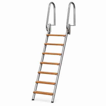 Vartomos nerūdijančio plieno kopėtėlės lieptui 7 pakopų, 2400 mm