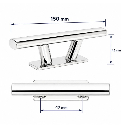 Švartavimo klampė laivui iš AISI 316 nerūdijančio plieno, 150 mm