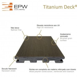 Terasinė lenta EPW Titanium Nano Shield 24x150x4000 medz.imitacija Rustic grey (120eur m2), vnt